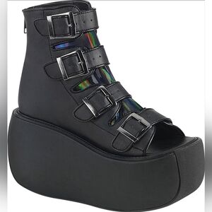 Demonia Violet Peep Toe Booties